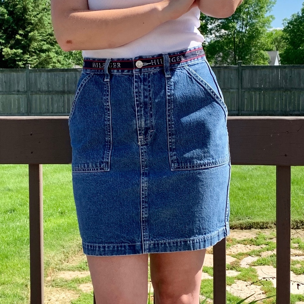 90’s Vintage Tommy Hilfiger Denim Mini Skirt